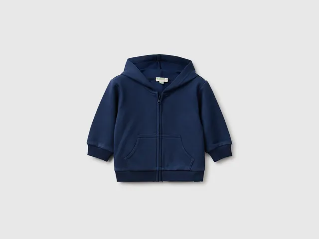 Benetton felpa zip bimbo cotone bio taglia 68