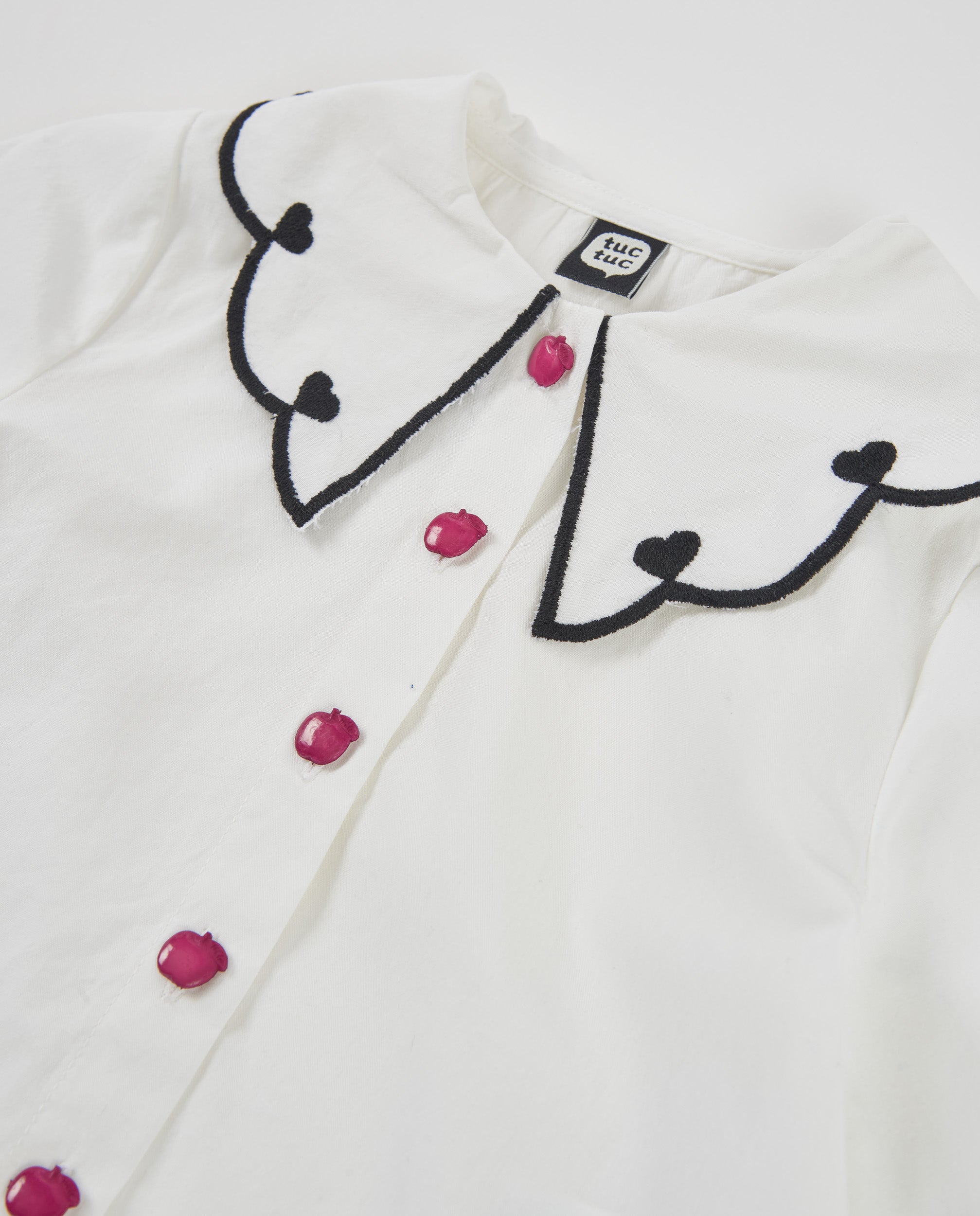 TucTuc Camicette Blusa Bambina Bianca Peter Pan Bottoni