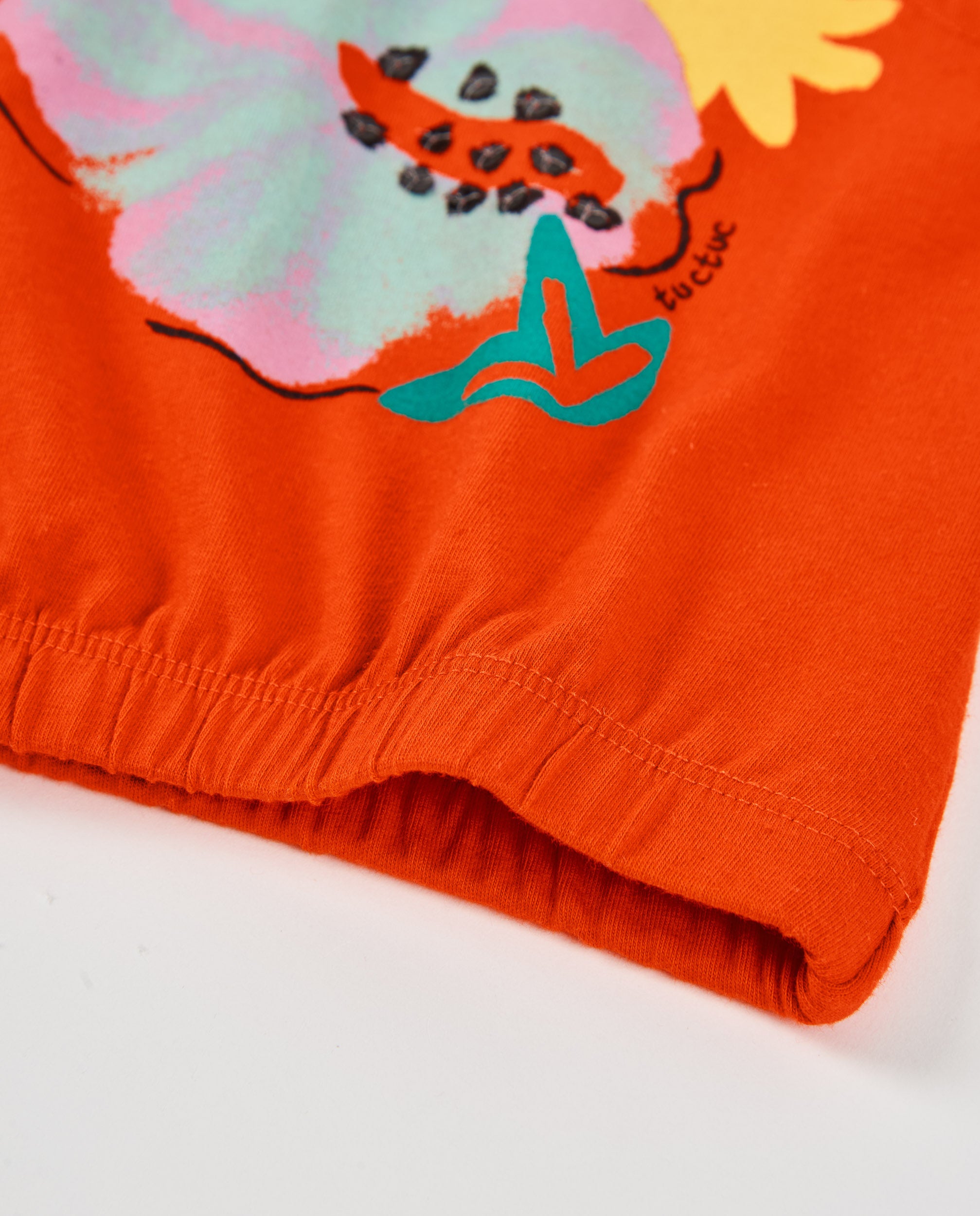 TucTuc Magliette t-shirt bambina rosso cotone floreale