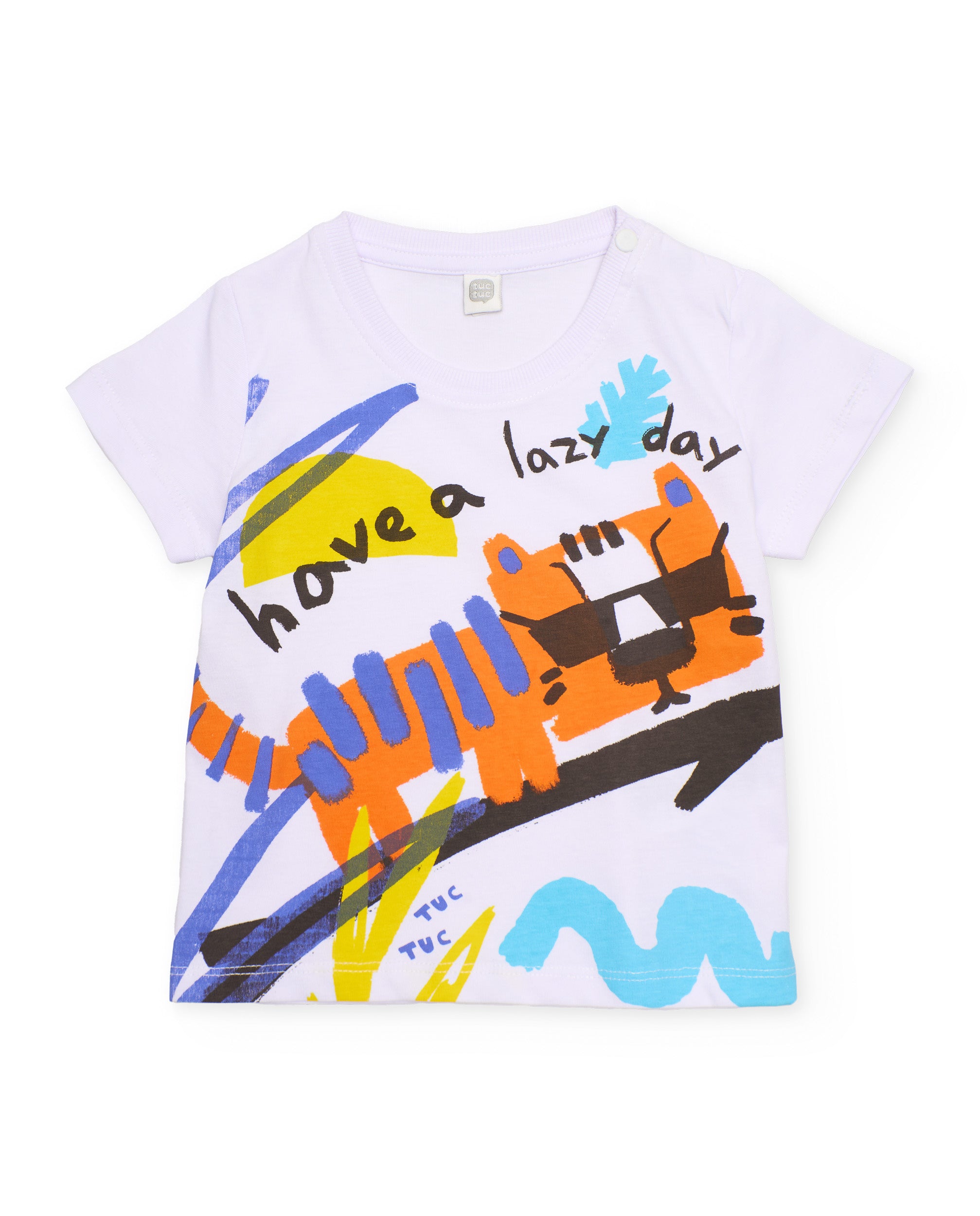 TucTuc Magliette bambino t-shirt bianca stampa tigre