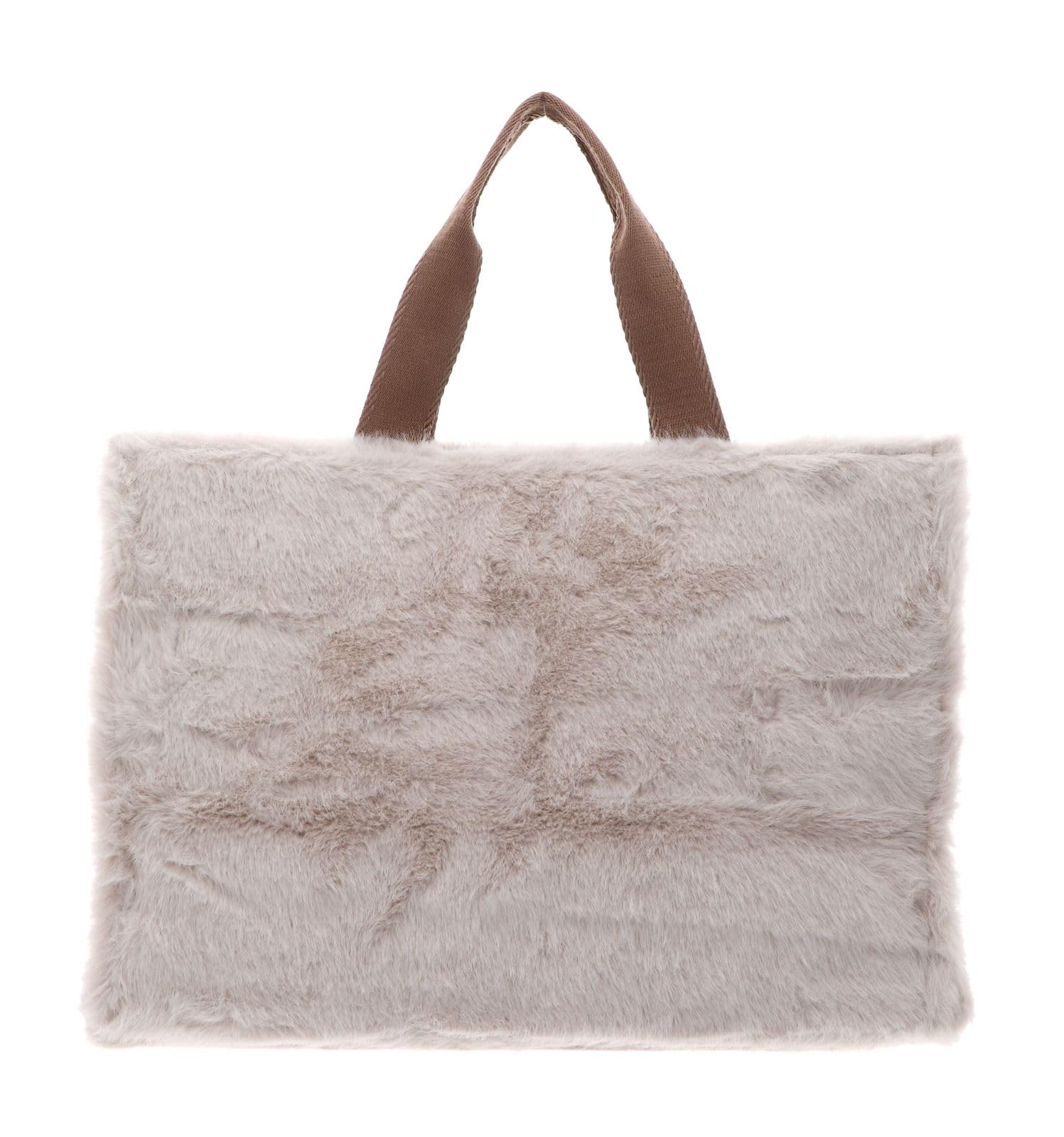 Liu Jo Borse Fake Fur Tote shopper Burro avorio