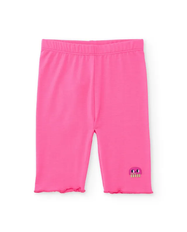 TucTuc Leggings Bambina Maglia Rosa Ricamo Marino 6M-10A