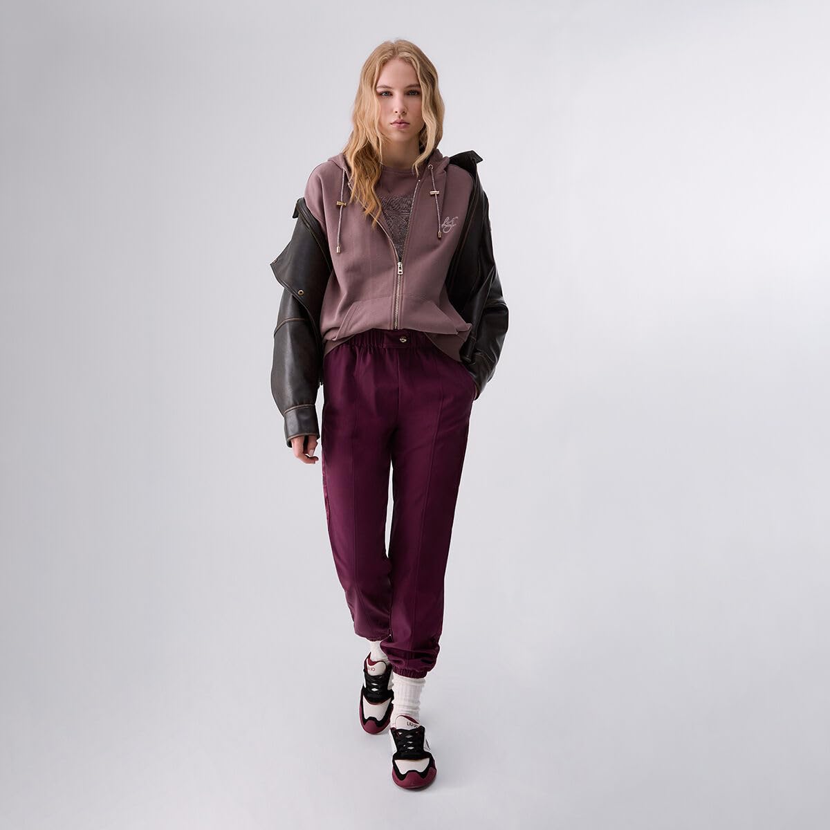 Liu Jo Felpa con Zip e Cappuccio felpa L bianca