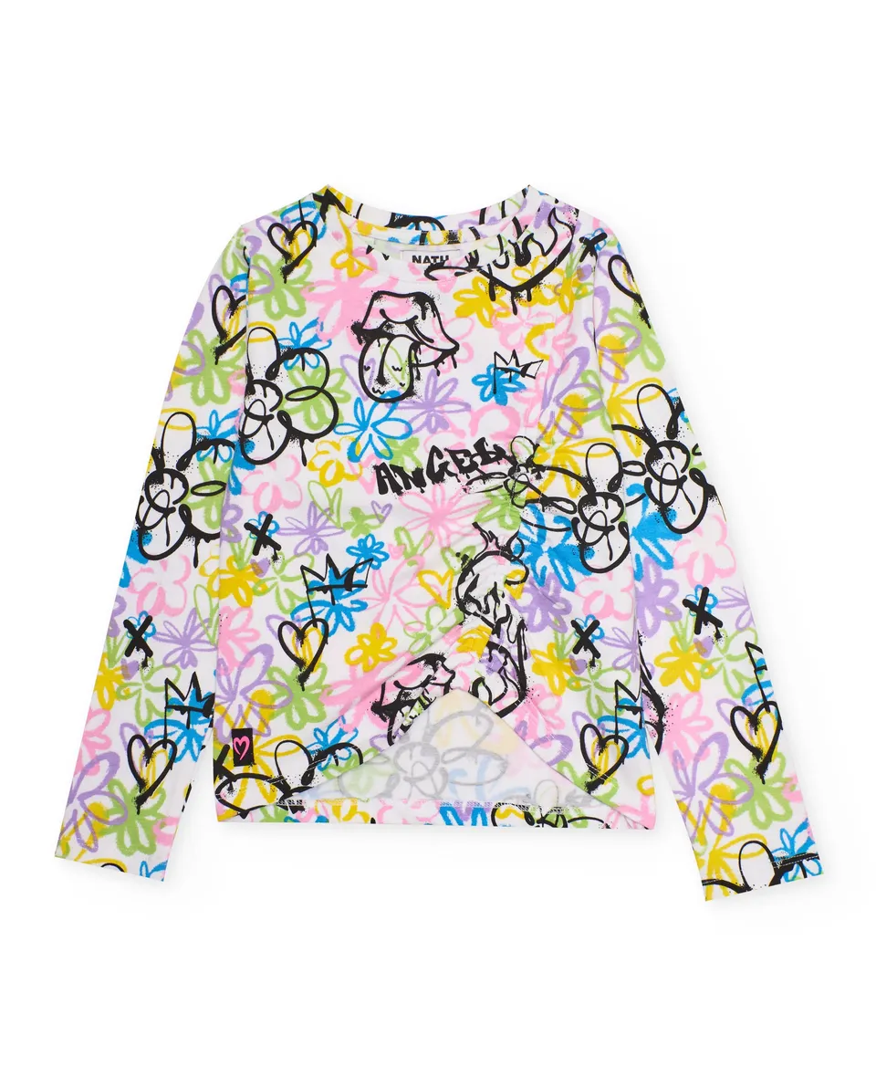 TucTuc Magliette T-Shirt Bambina Bianco Graffiti