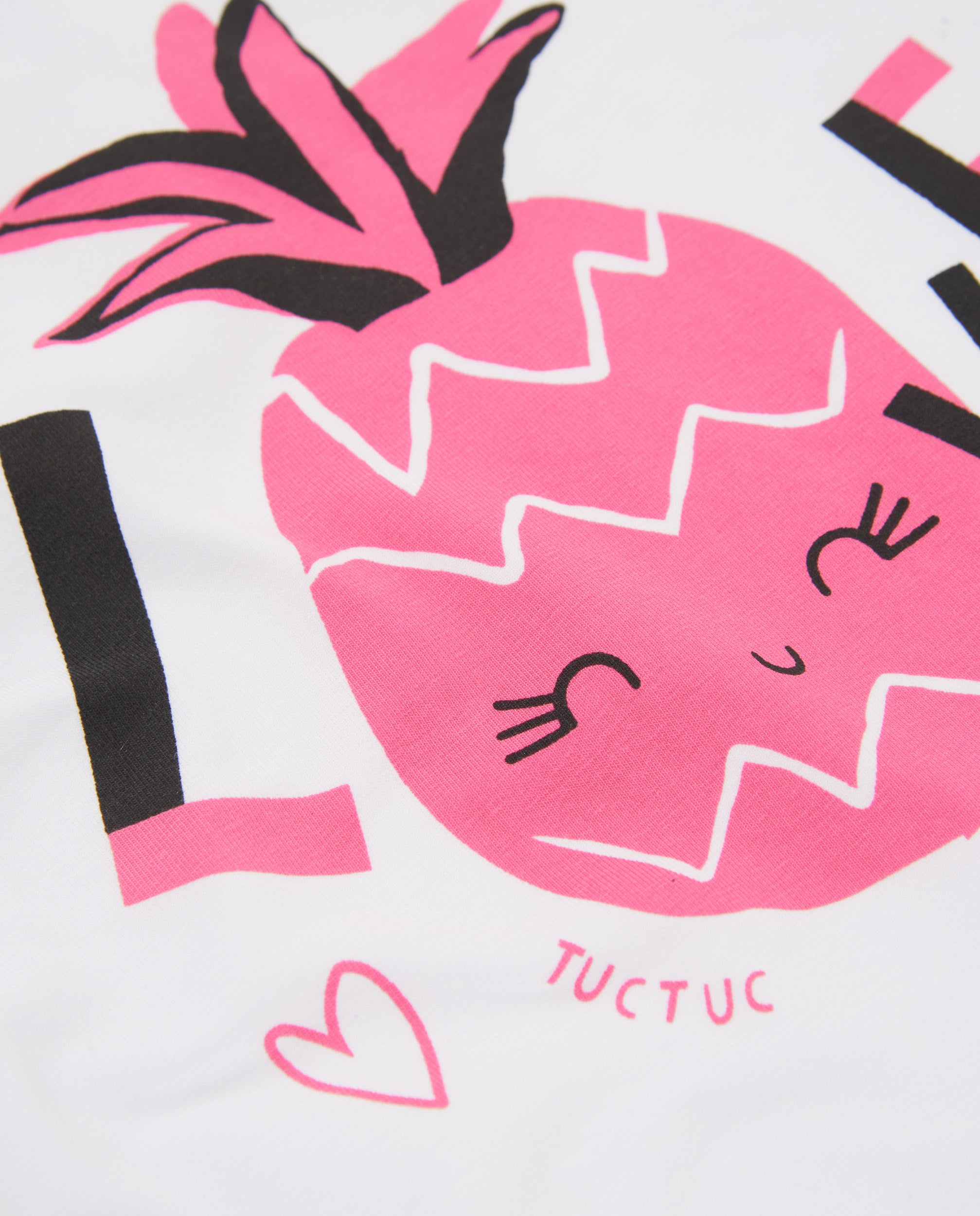 TucTuc Magliette t-shirt ananas bianca cotone
