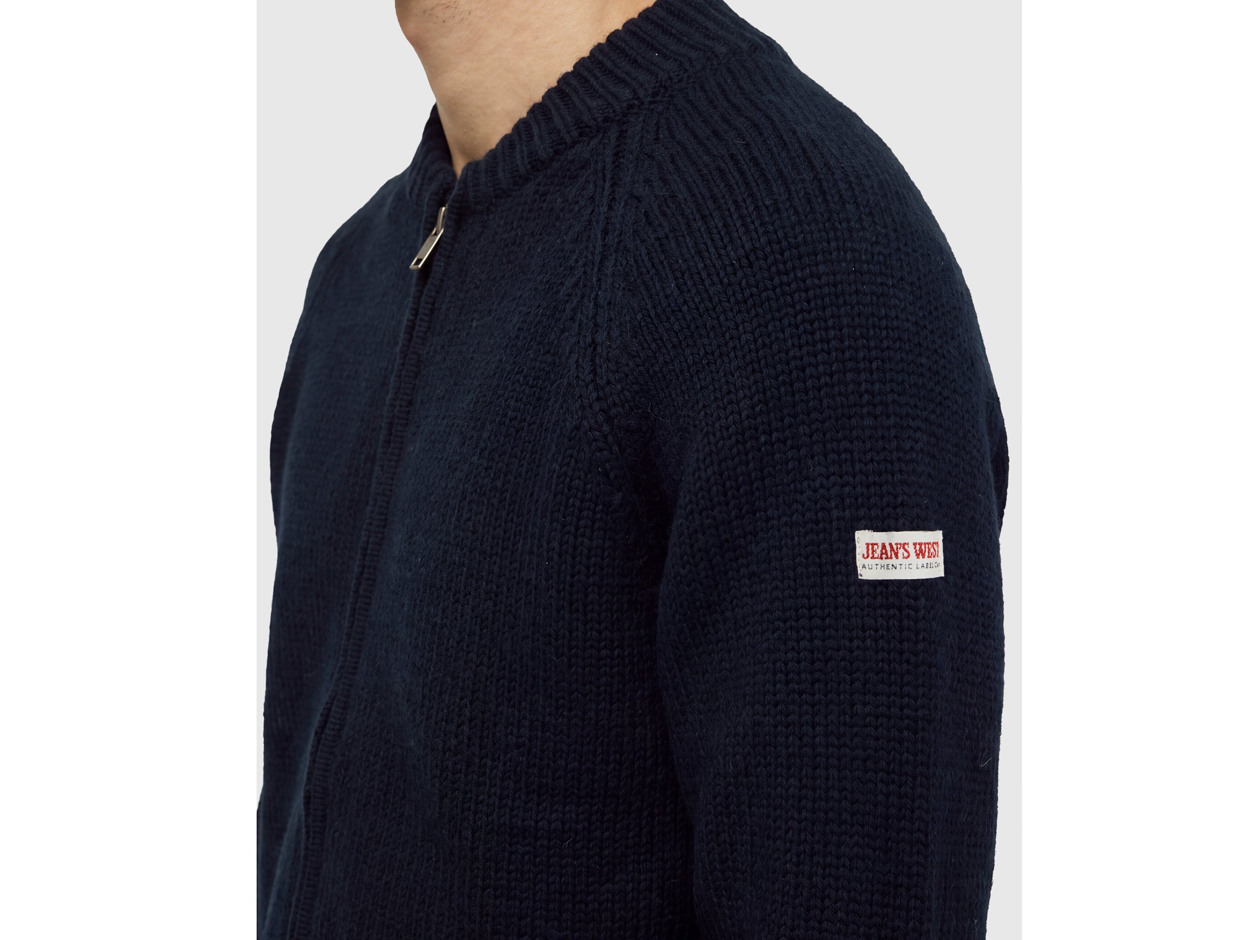 Benetton Sweaters Cardigan lana zip bomber taglia L