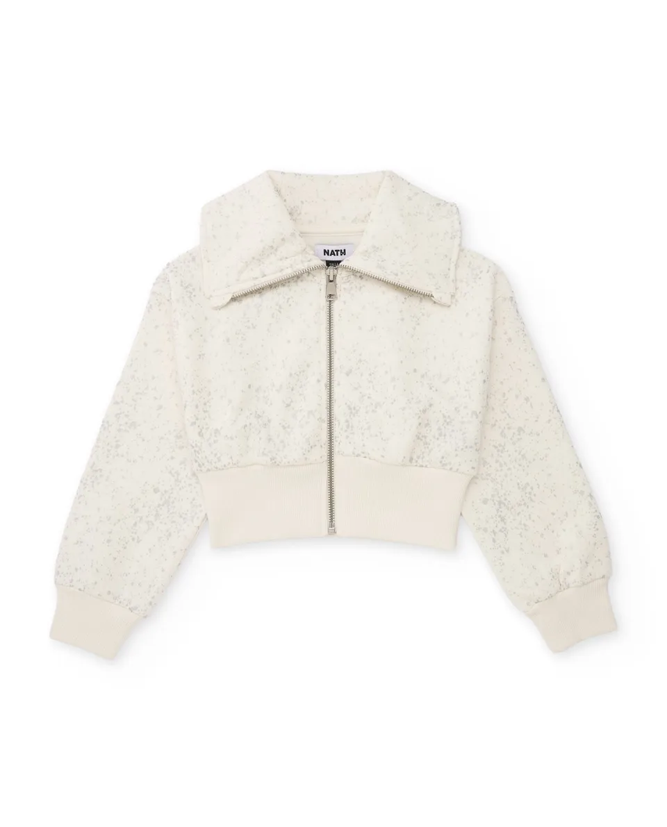 TucTuc Felpe Felpa Bimba Zip Collo Alto Bianca 4A-16A