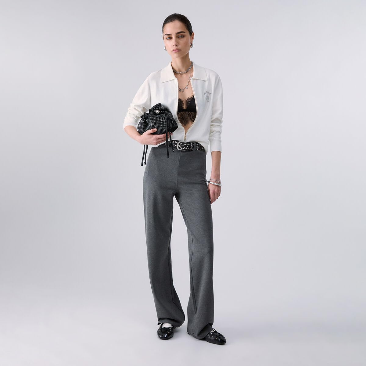 Liu Jo Pantaloni Regular Fit Punto Milano XL Grigi