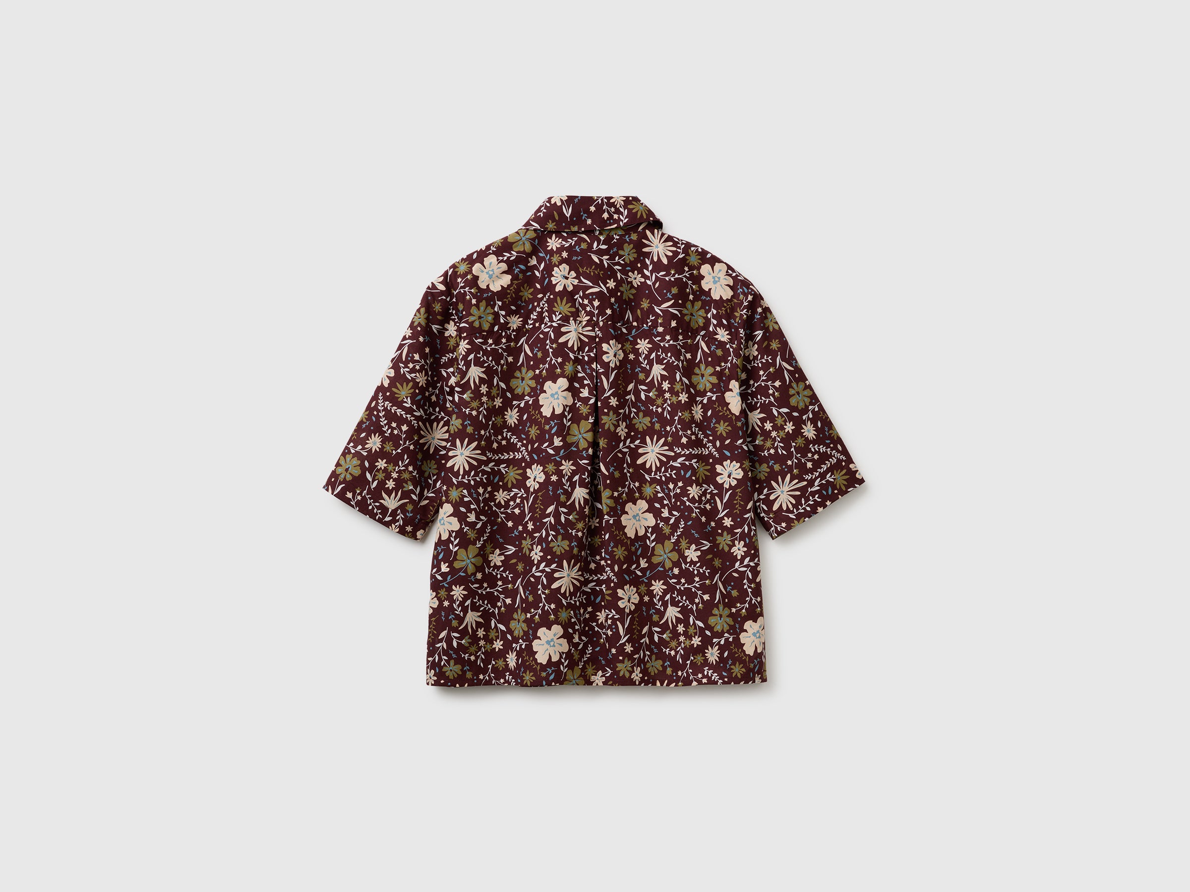 Benetton Camicia Fantasia Cotone Maniche 3/4 Taglia M