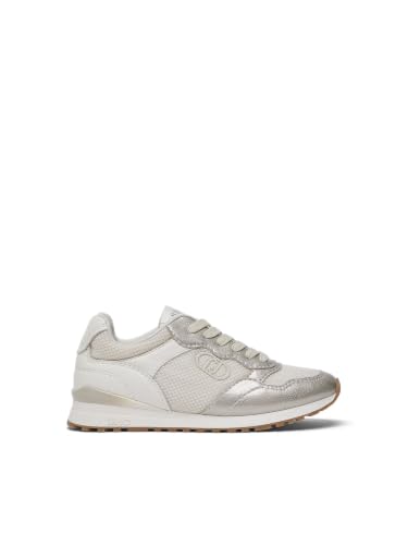 Liu Jo Sneakers Bianche 35 Mesh Glossy con Monogram