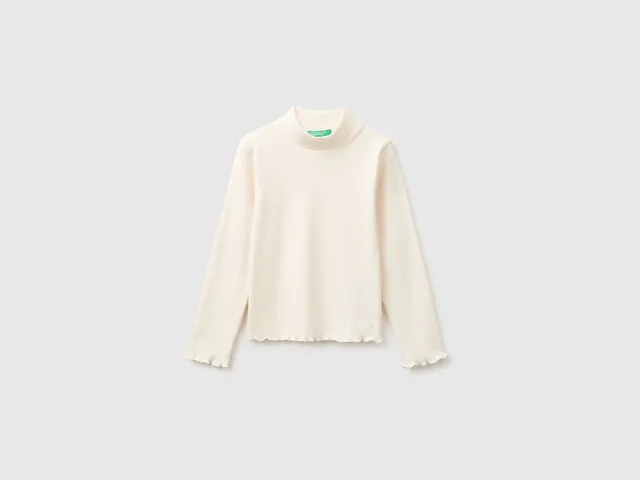 United Colors of Benetton maglietta lupetto bimba cotone