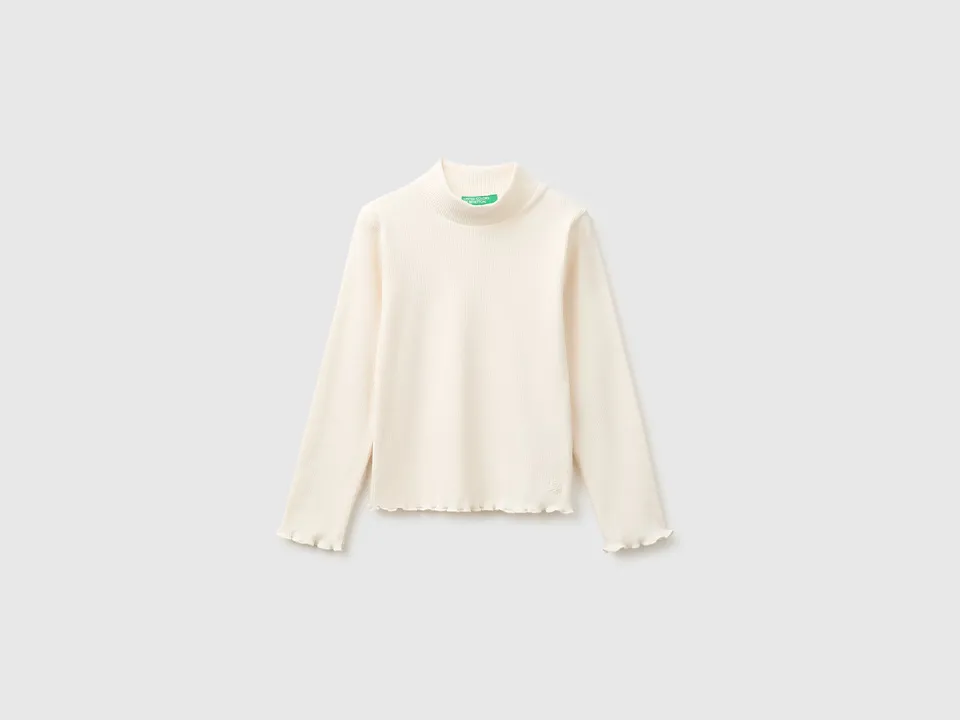 United Colors of Benetton maglietta lupetto bimba cotone