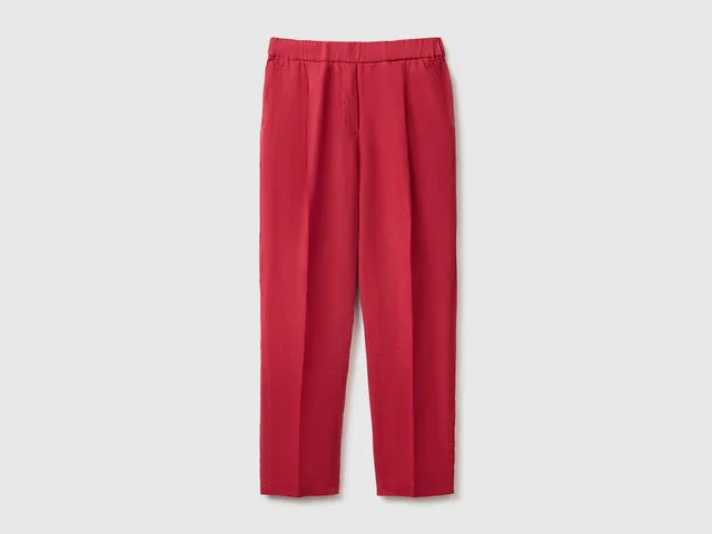United Colors of Benetton Carrot fit trousers pantaloni lino Europa