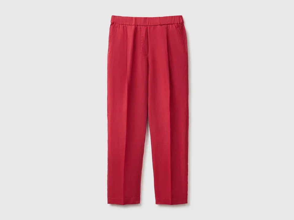 United Colors of Benetton Carrot fit trousers pantaloni lino Europa