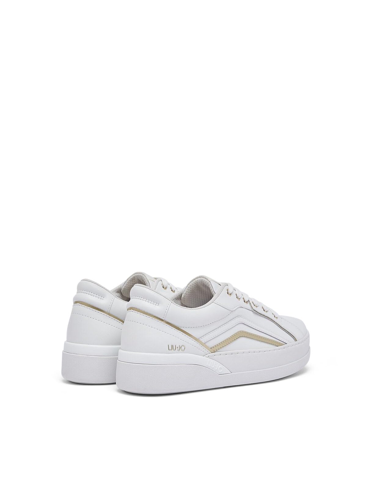 Liu Jo Sneakers Pelle Bianche 35 con Accenti Lamé