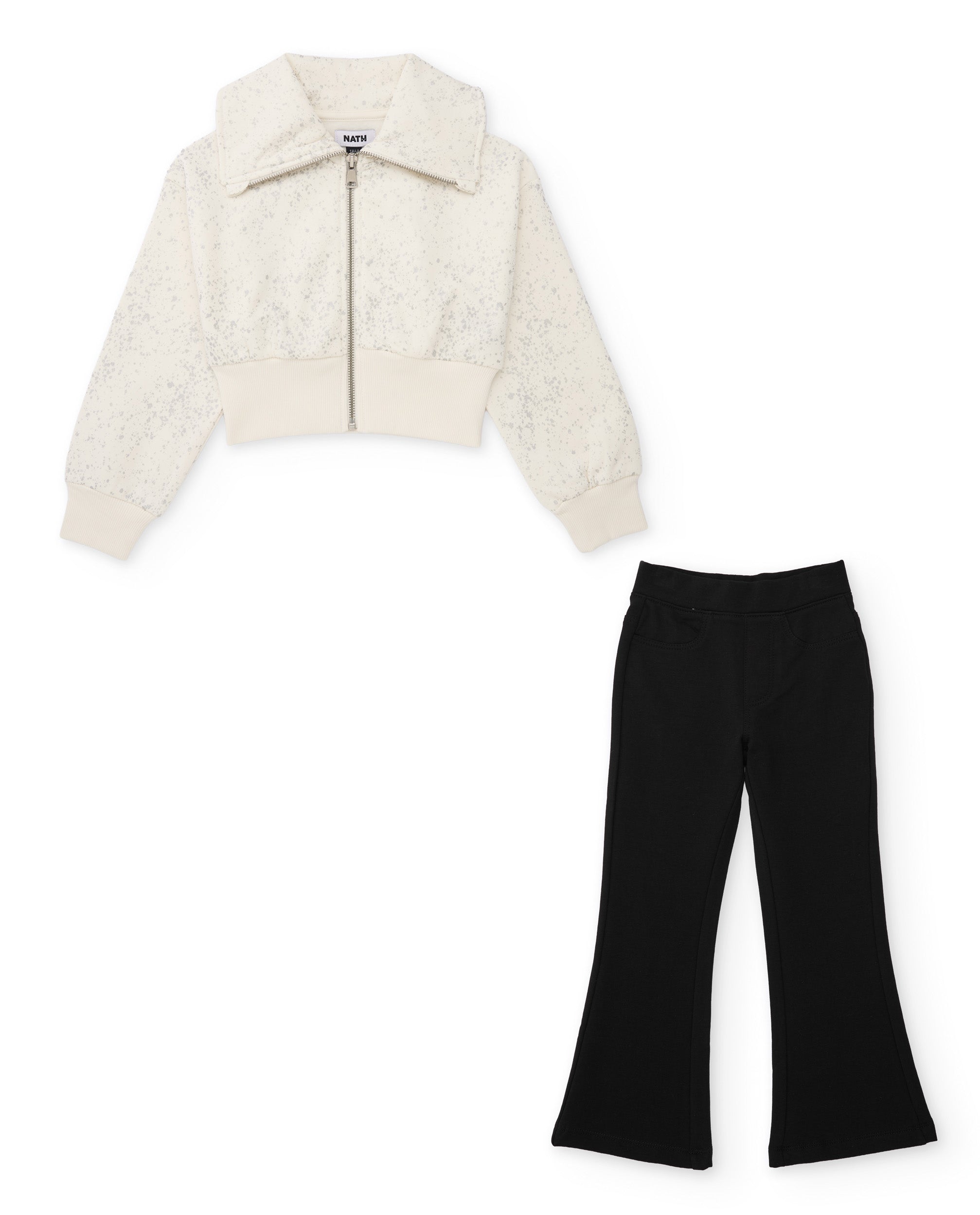 TucTuc Completi Completo bambina felpa zip leggings bianco