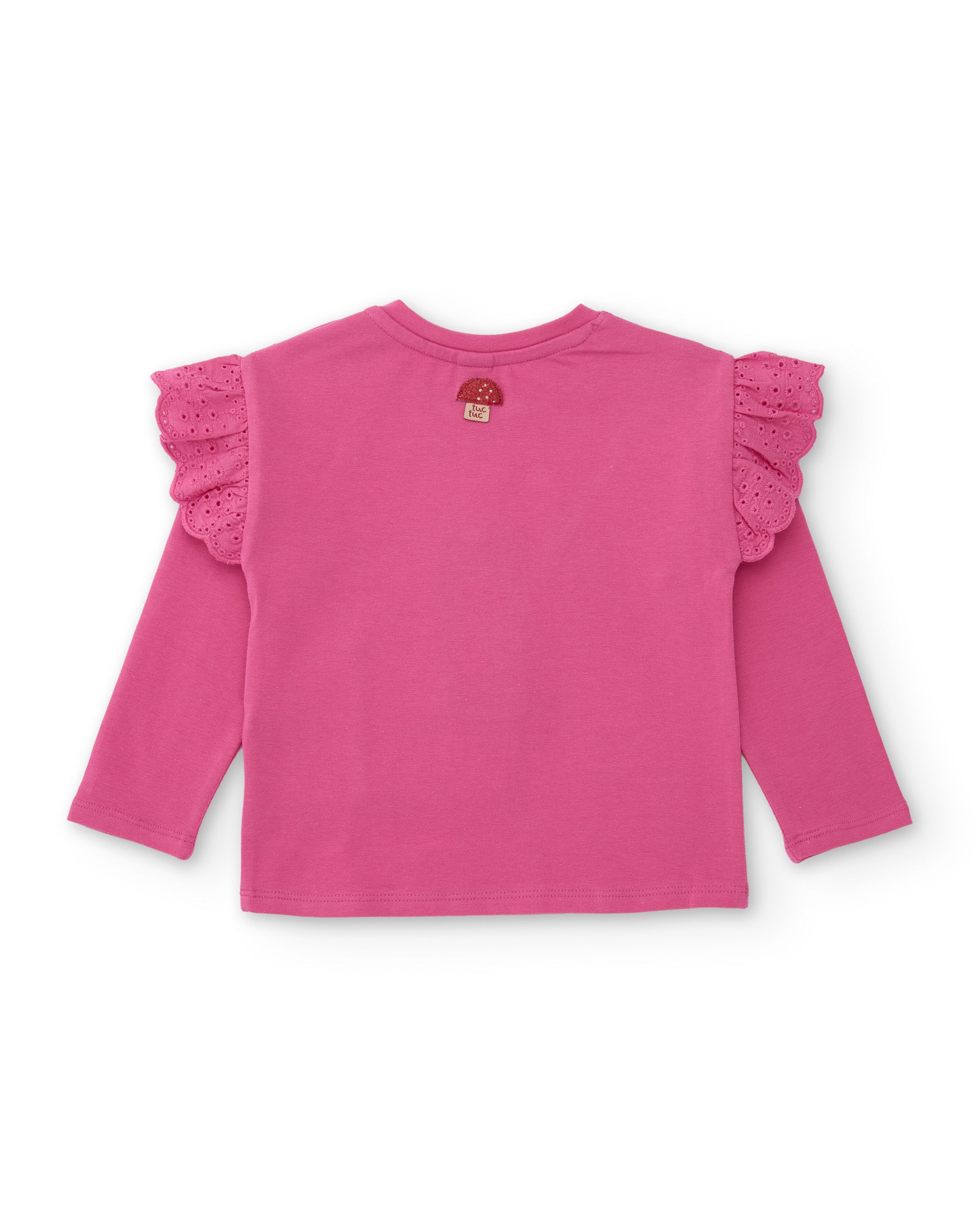 TucTuc Magliette Maglietta Bambina Rosa Volant Stampa