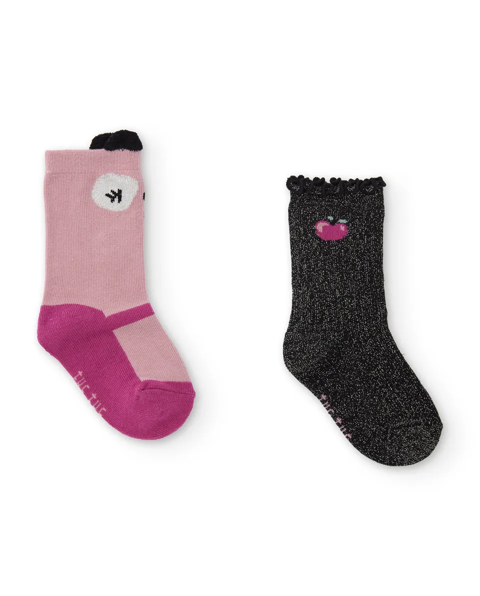 TucTuc Accessori Set Calzini Bambina Rosa 2 Paia Tricot