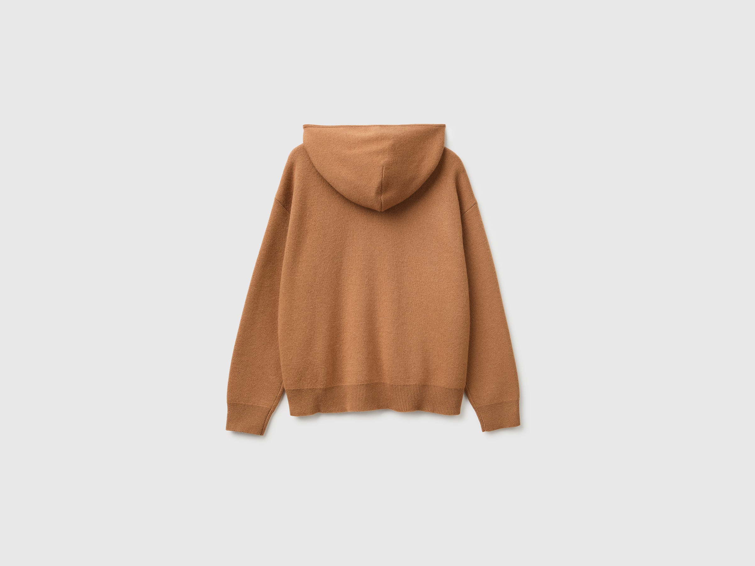 United Colors of Benetton Maglione Zip Lana Cashmere Cappuccio