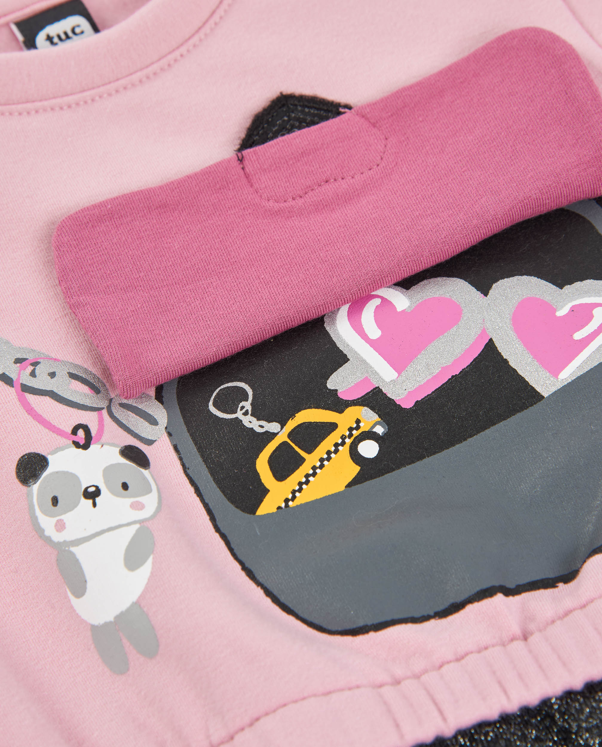 TucTuc Vestiti vestito in felpa borsetta rosa