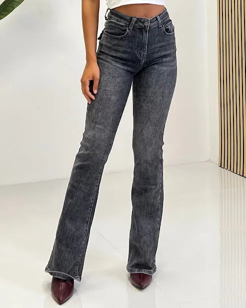 Sottosopra JEYW1813 jeans zampa grigio scuro taglia M