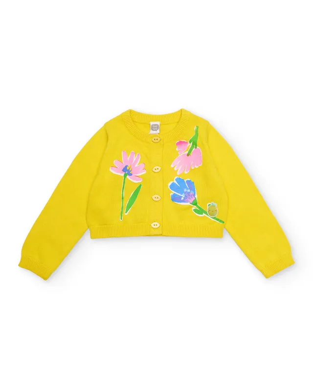 TucTuc Maglioni cardigan bambina giallo fiori tricot taglia bimba
