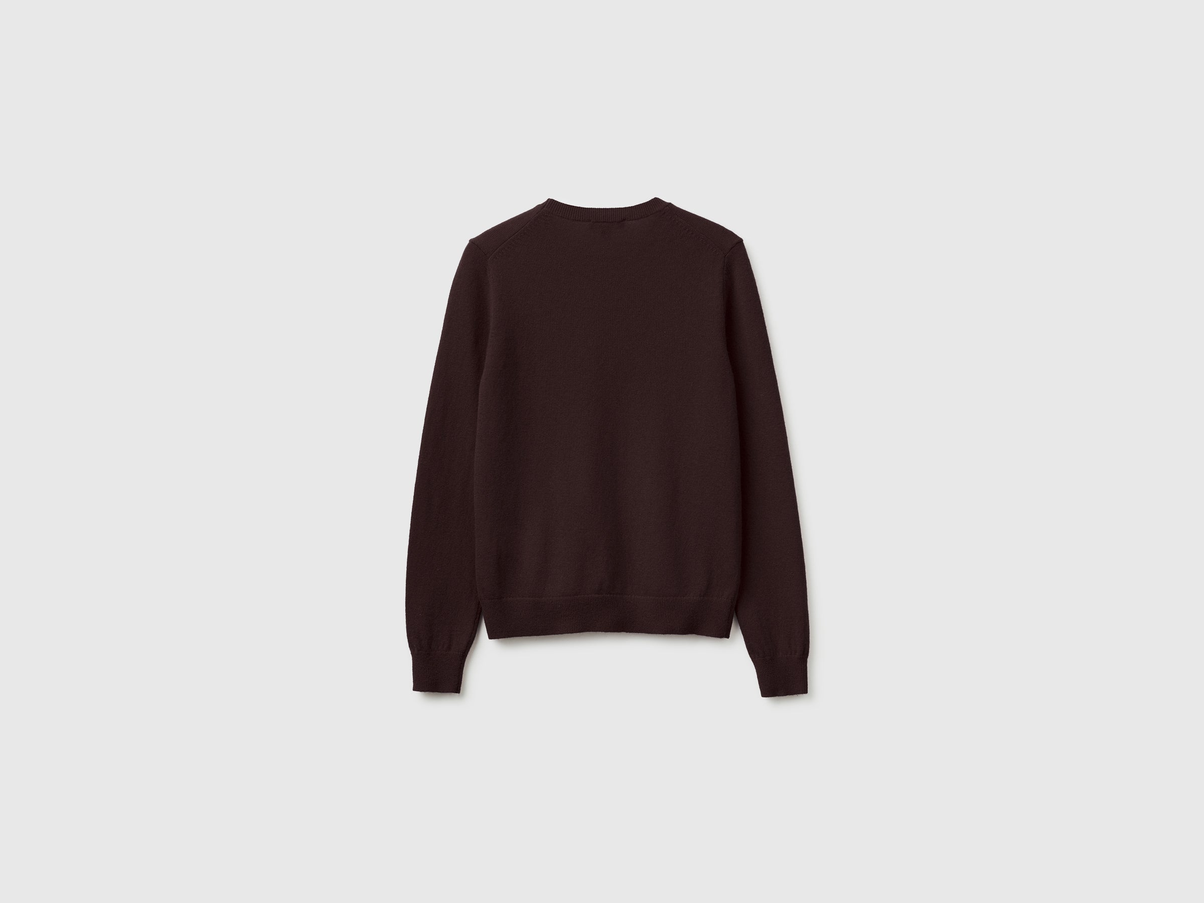 United Colors of Benetton Maglione Girocollo Lana Merino Cioccolato M