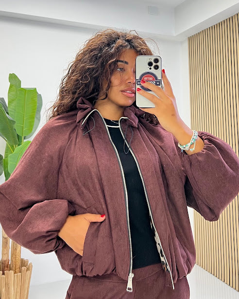 Sottosopra tf8 bomber melange fango unica collo