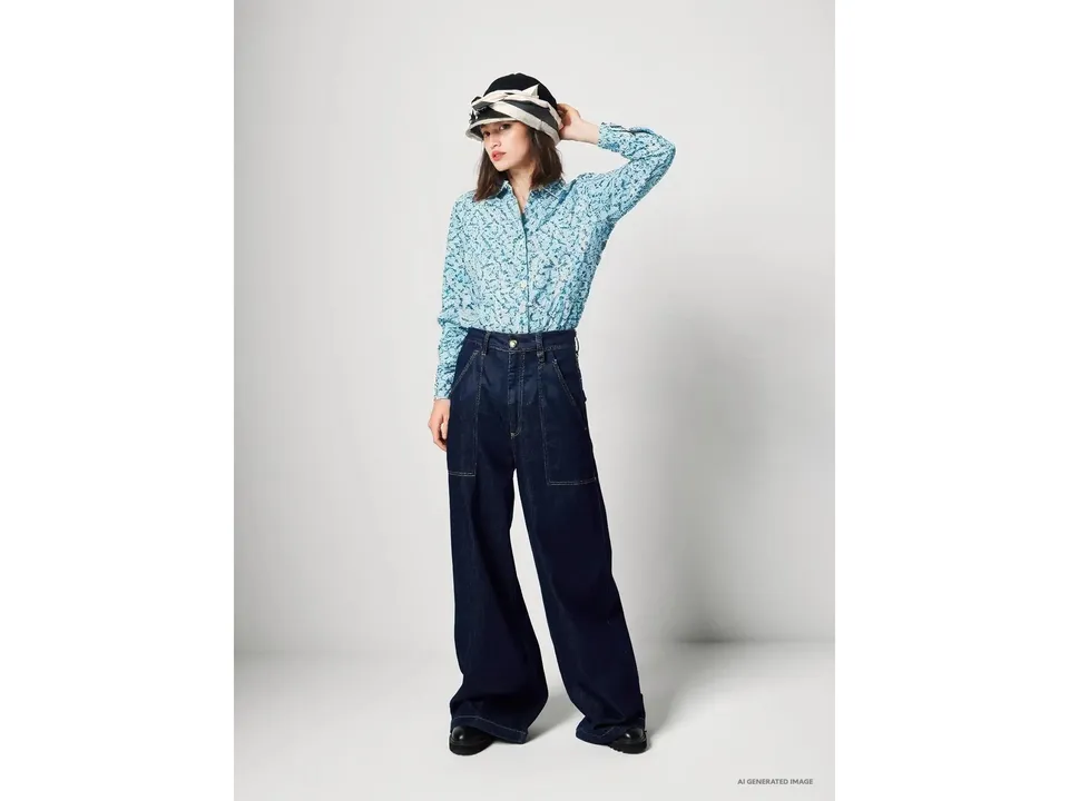 United Colors of Benetton camicia fantasia cotone maniche lunghe