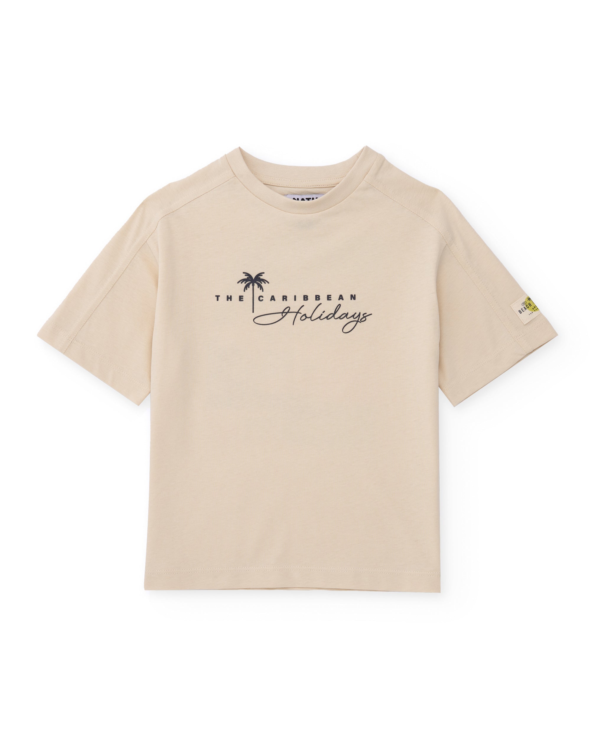 TucTuc Magliette T-shirt bambino beige stampa caraibica