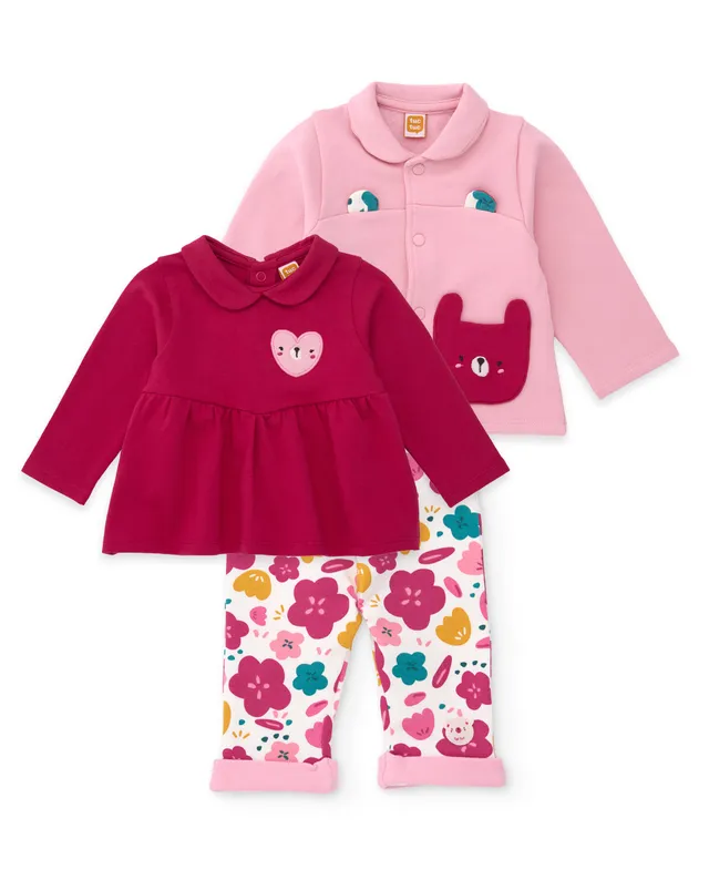 TucTuc Completi completo neonata rosa 3 pezzi felpa