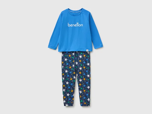 United Colors of Benetton pigiama lungo cotone logo taglia 7-8 anni