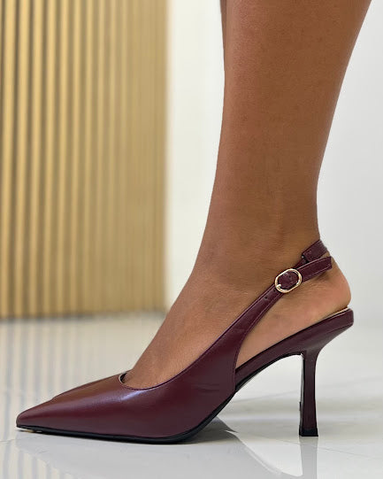 Sottosopra slingback ecopelle tacco scarpe nero 38