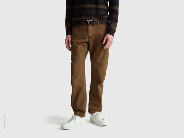 United Colors of Benetton Chino Dritto Pantaloni Cotone Taglia 42