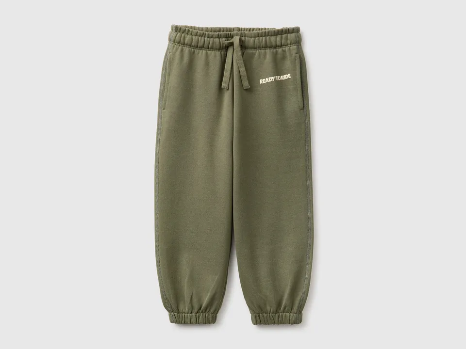 United Colors of Benetton Pantaloni Tuta Bimbo Cotone Bio Stampa