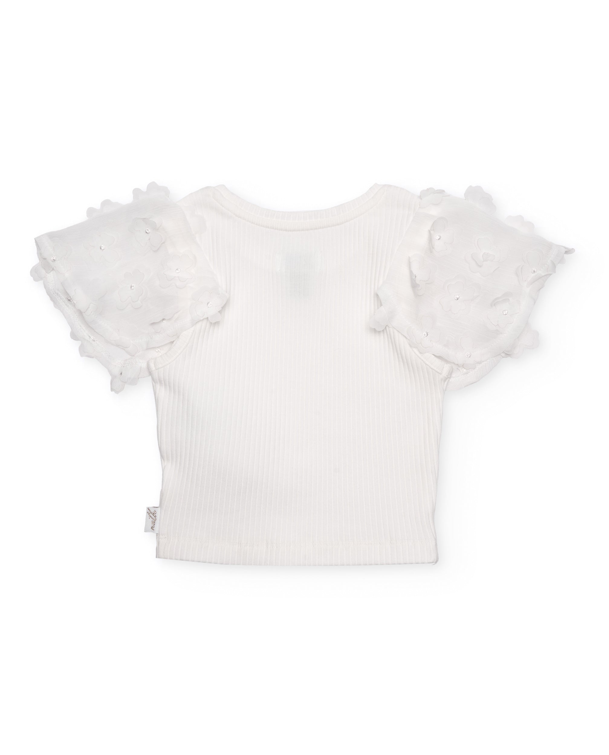 TucTuc Magliette T-shirt bambina bianca maniche sbuffo