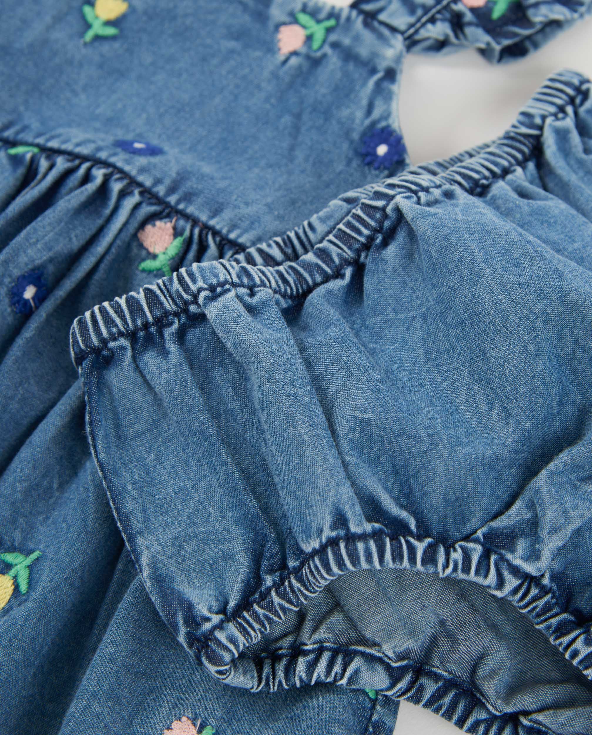 TucTuc Vestiti Vestito denim neonata jeans fiori