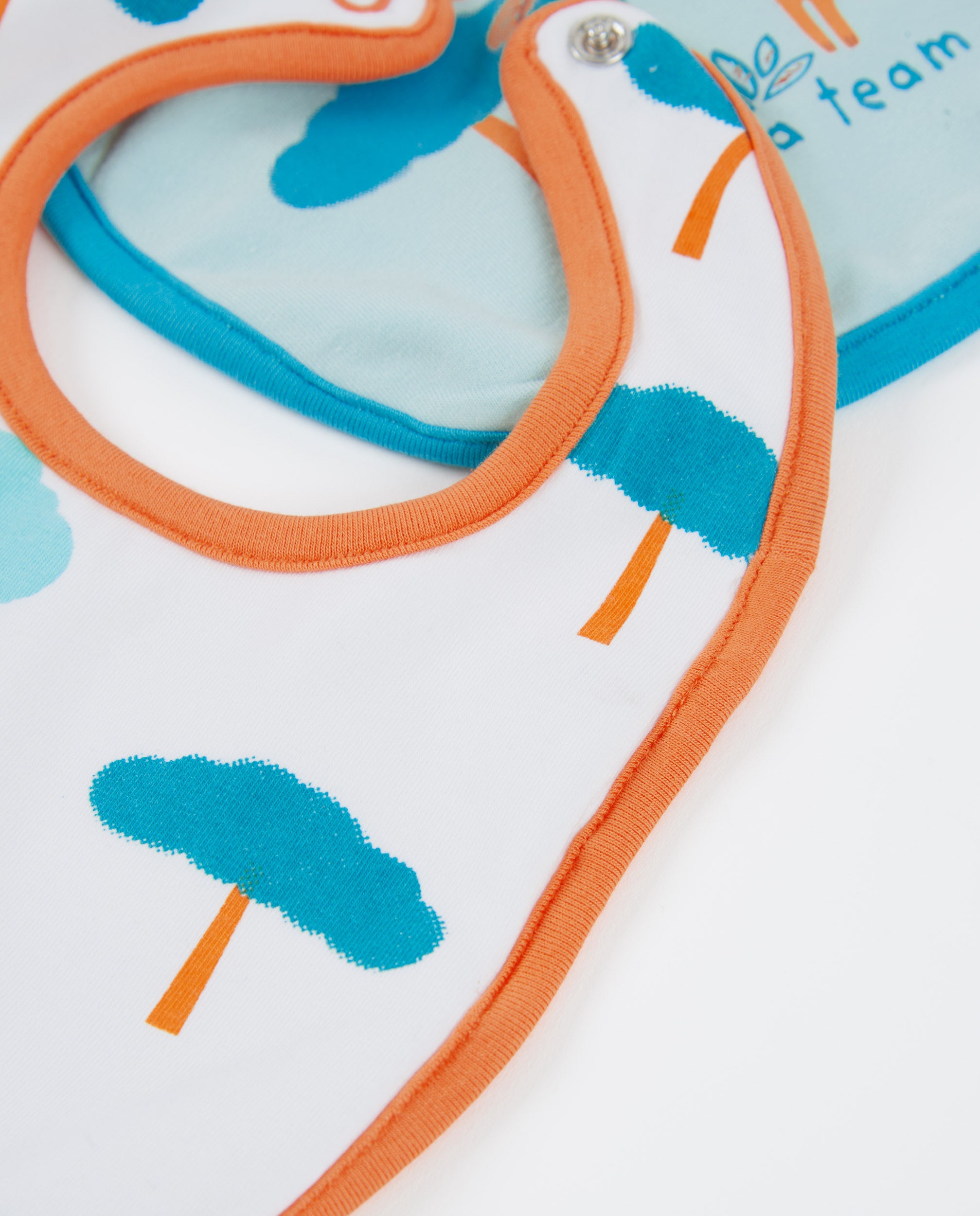 TucTuc Accessori pack 2 bavaglini neonato bianco savana cotone