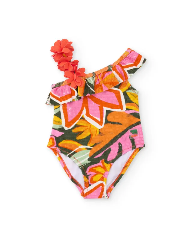 TucTuc Costumi Costume Bambina Arancione Asimmetrico