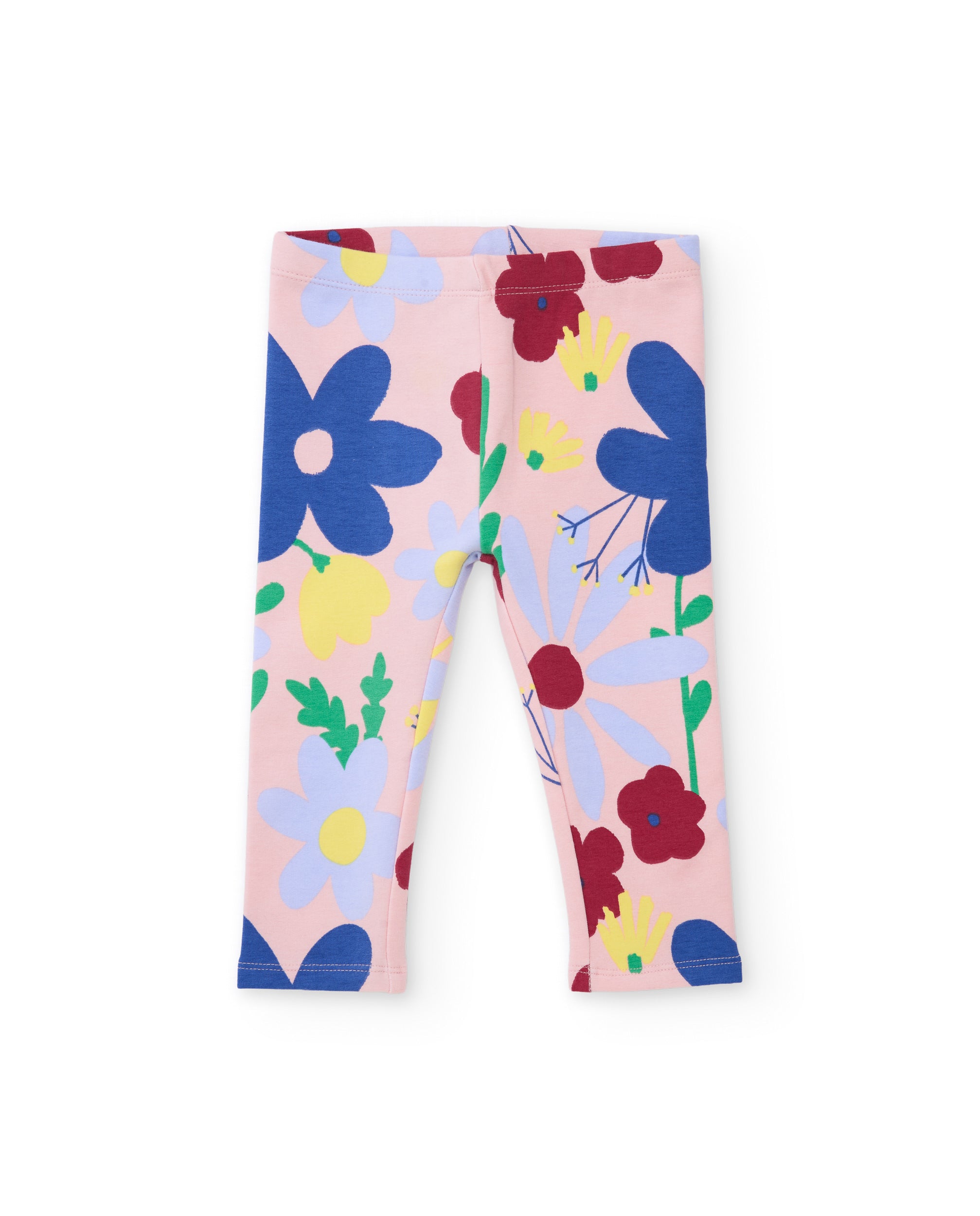 TucTuc Completi Tuta Bambina Beige Felpa Fiori 2 Pezzi