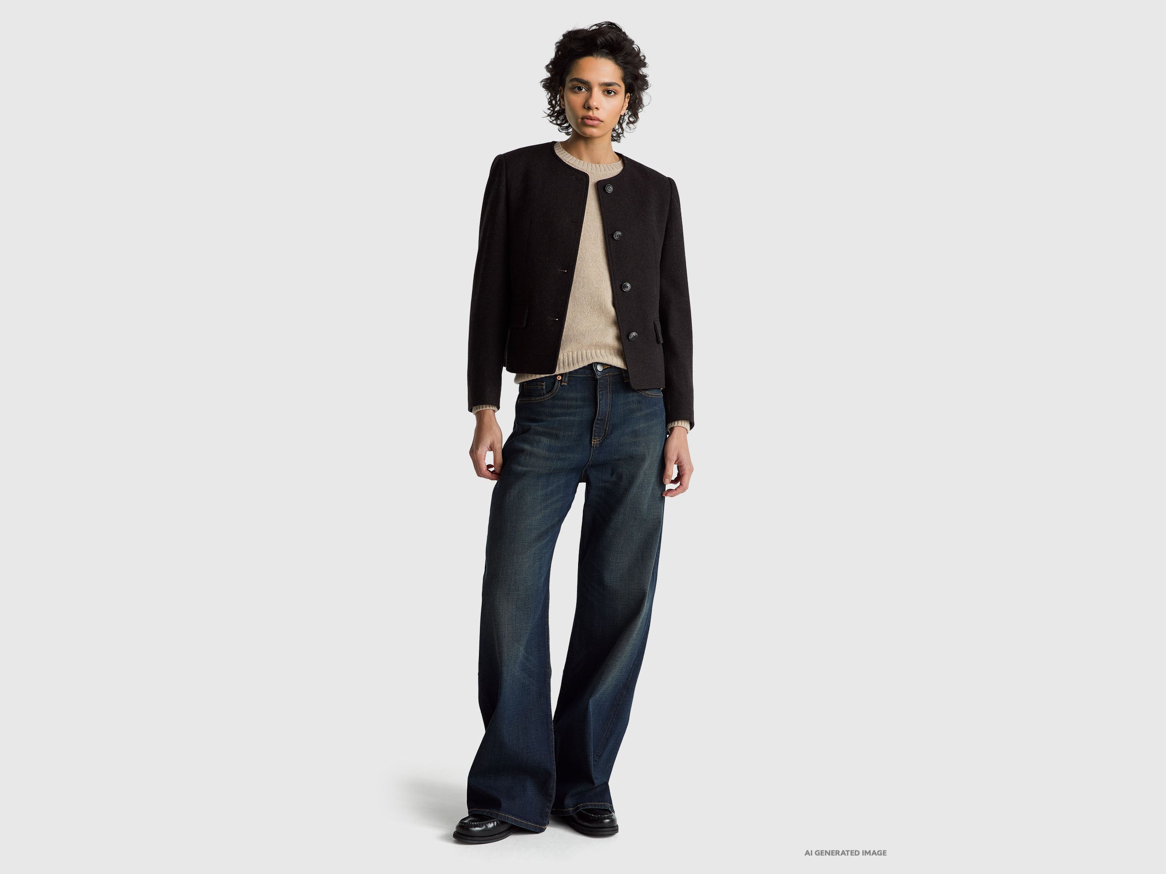 United Colors of Benetton Maglione Girocollo Lana Shetland 100%