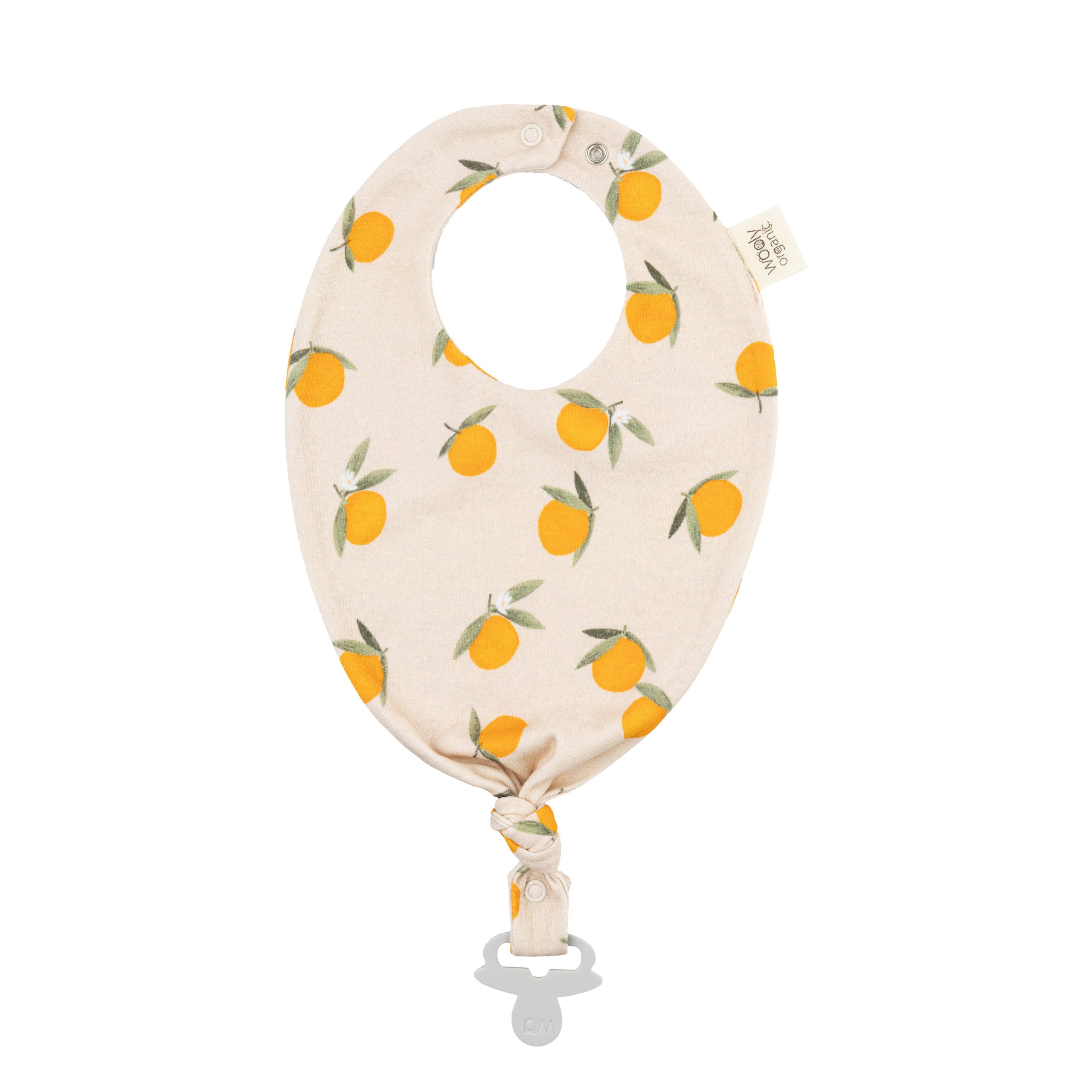 Woolly Organic Bib Clip AW25 bavaglino con clip ciuccio cotone