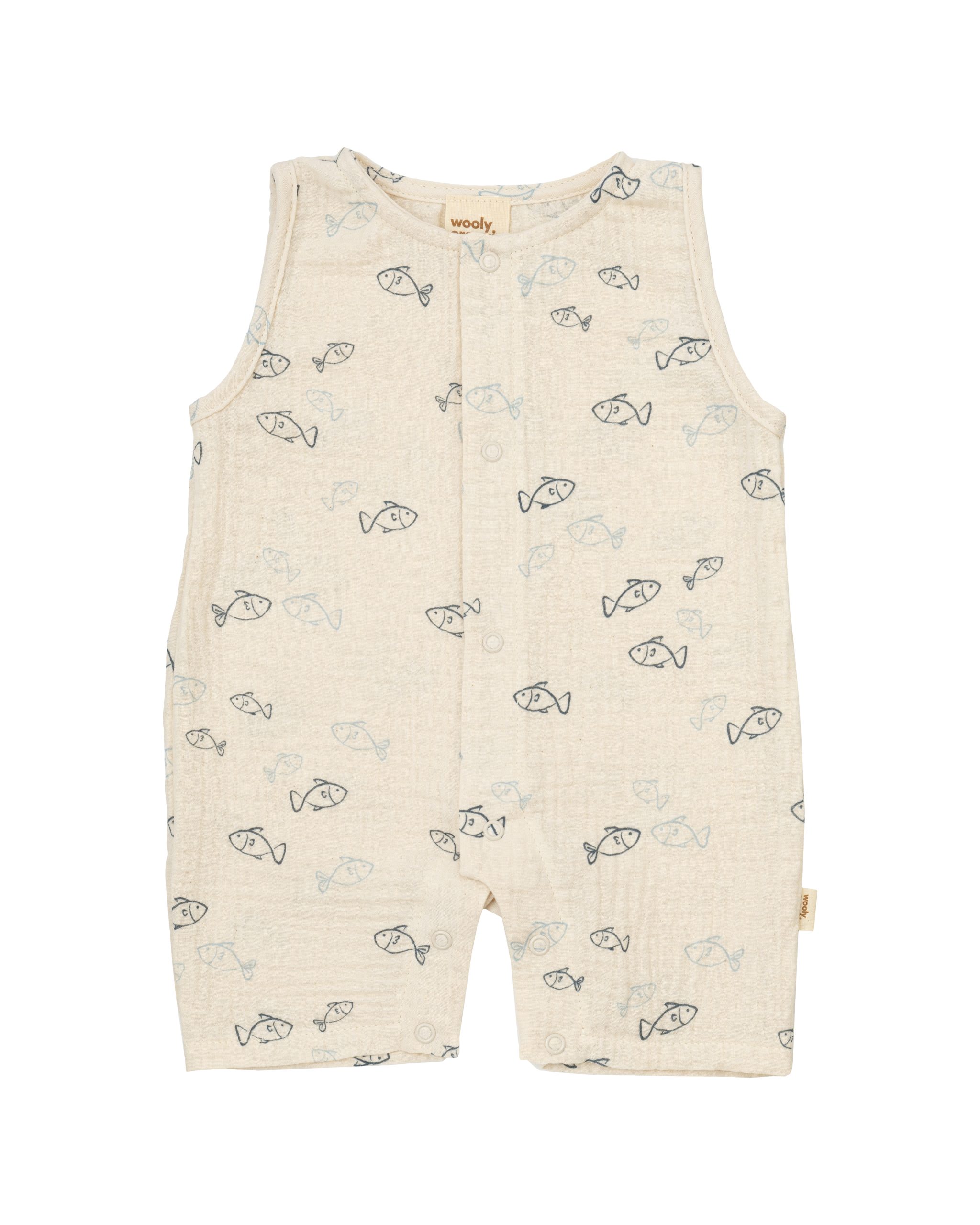 Woolly Organic Romper GOTS SS27 pagliaccetto mussola cotone