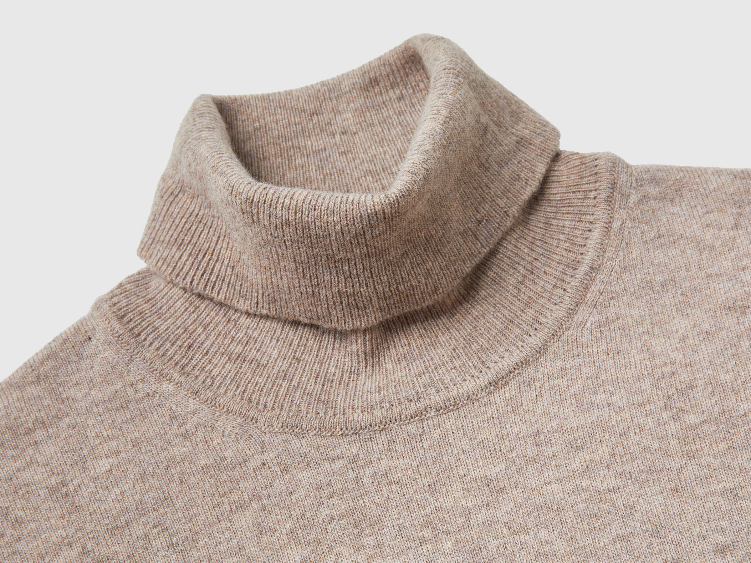 United Colors of Benetton Maglione dolcevita lana merino grigio