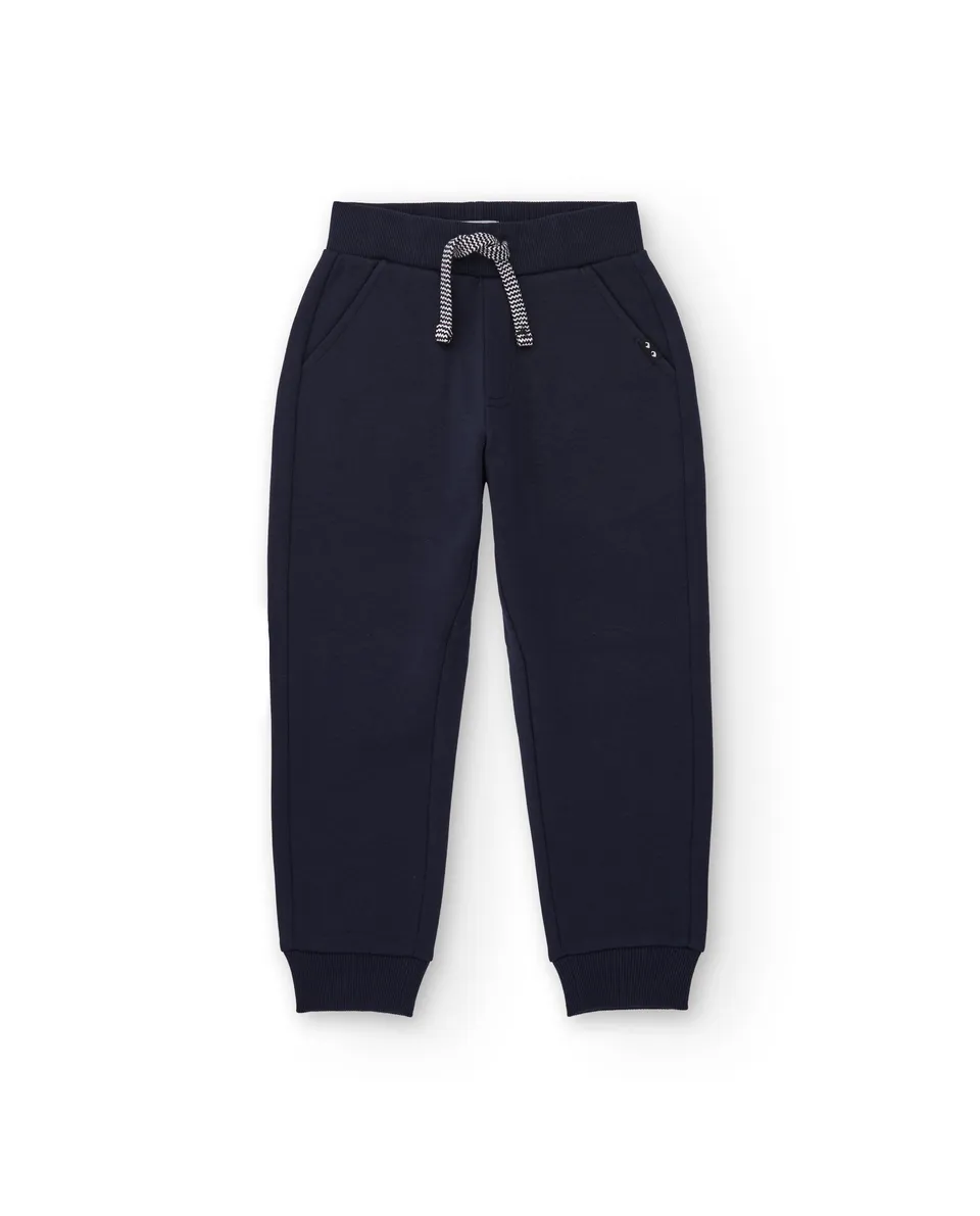 TucTuc Pantaloni tuta bambino felpa blu navy