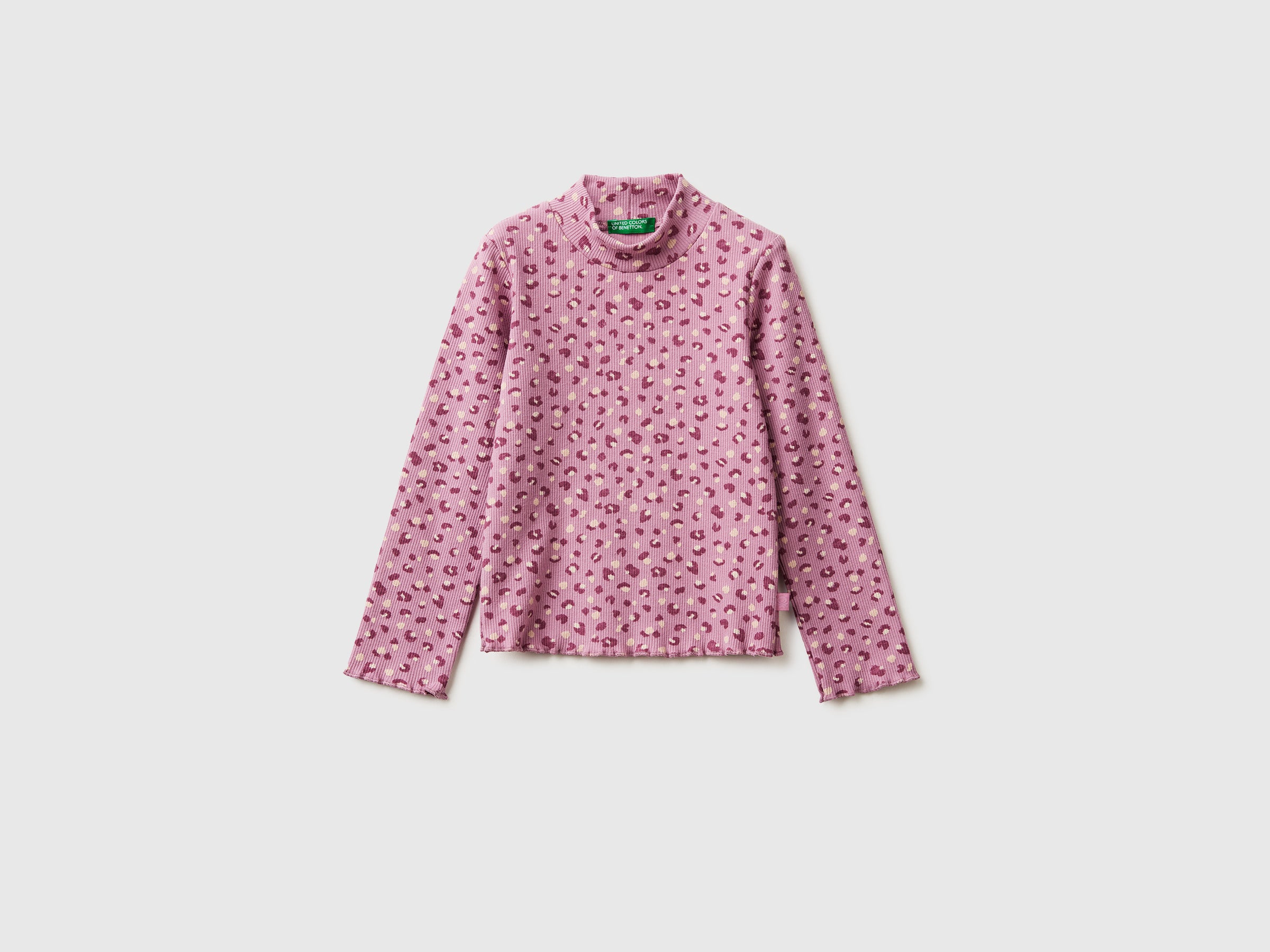 United Colors of Benetton t-shirt slim animalier bambina 104 cotone