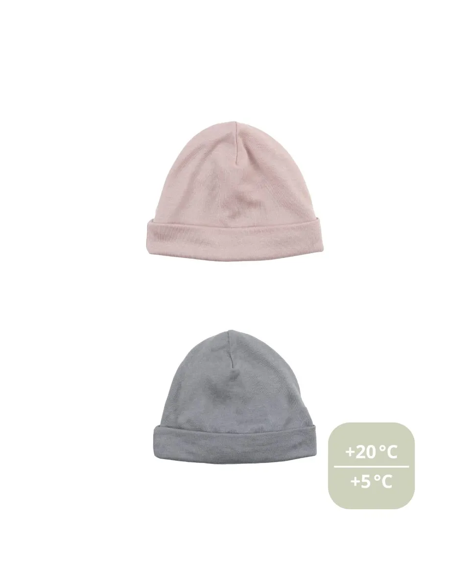 Woolly Organic Lyocell Wool Beanie cuffia neonato termica