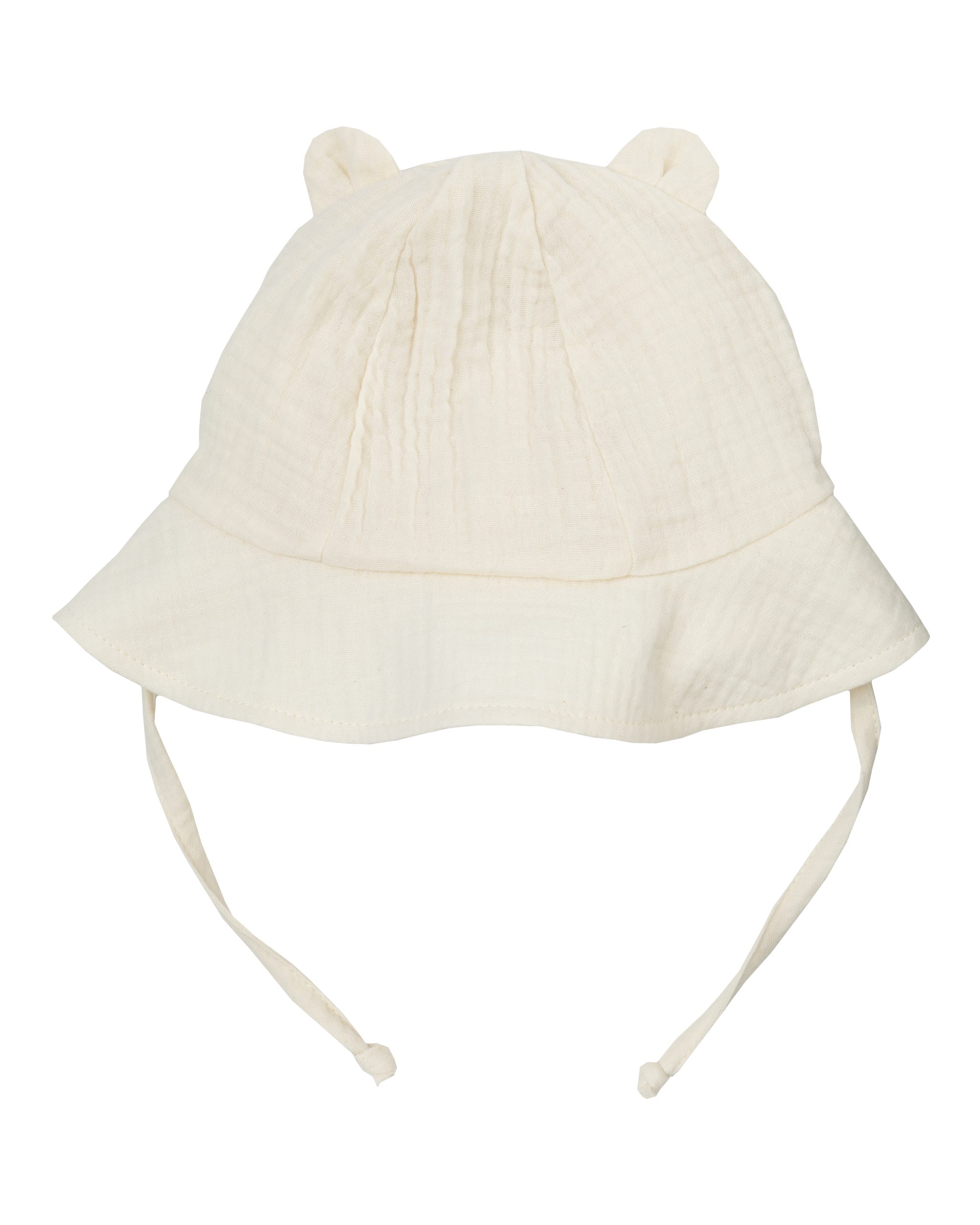 Woolly Organic Teddy Ears SS27 cappello neonato mussola Ecru