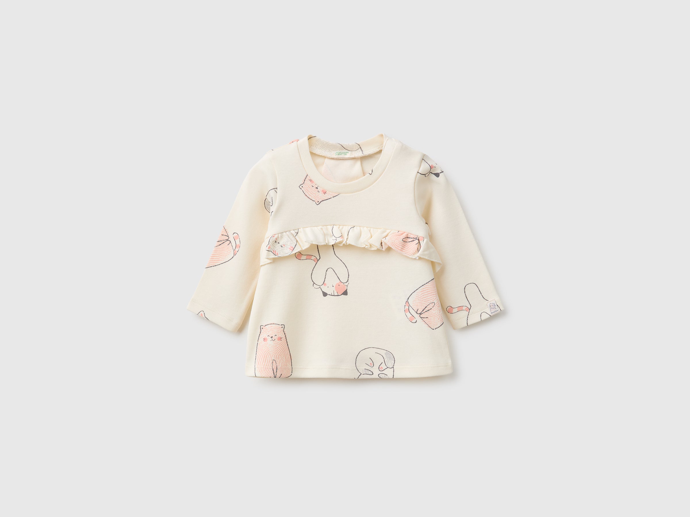 United Colors of Benetton t-shirt bimba gattini cotone