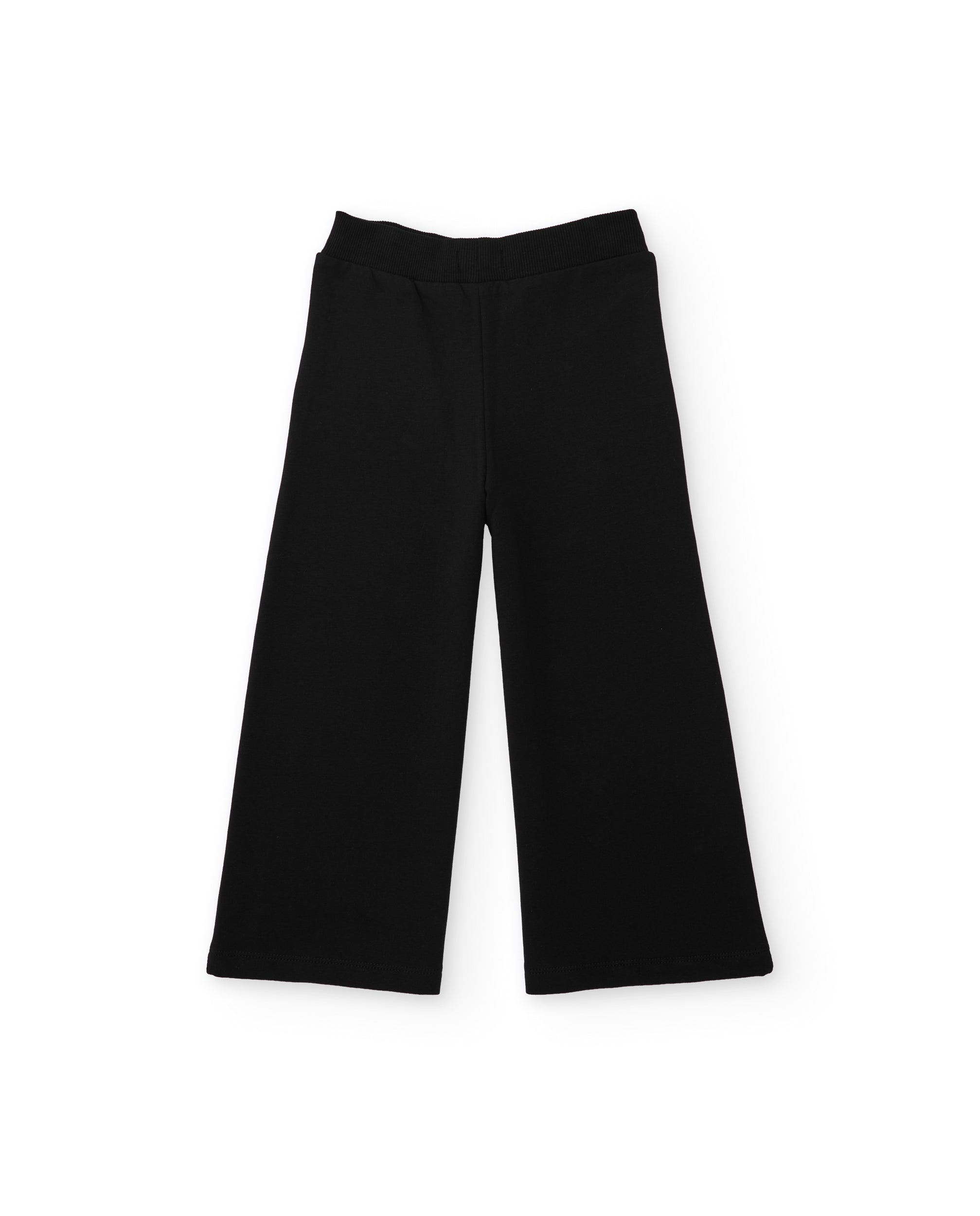 TucTuc Pantaloni Felpa bambina nera gamba larga fiori